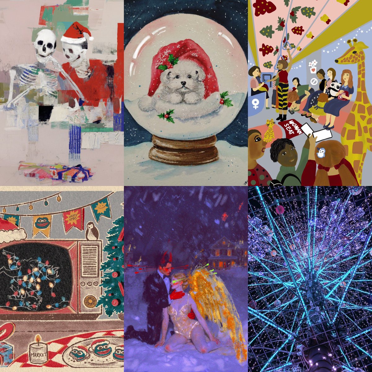 crownandpalette's tweet image. Happy #TEZOSTUESDAY 🥳

As one of the jury members of the #MemeticHoliday Open Call, I was given a budget to collect some works💙

I picked 12 pieces that spoke to my heart🤍

As a bonus, each of the pieces are currently being displayed in my home as we speak ❄️

See them all ⬇️