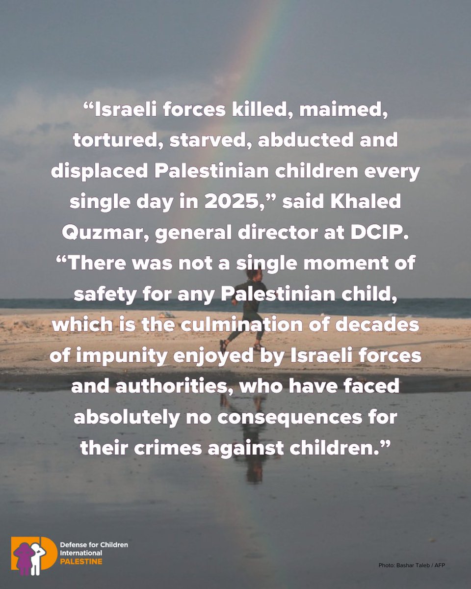 DCIPalestine's tweet image. We just published our 2025 Year-in-Review detailing the crimes committed against Palestinian children this year.

Read it here: dci-palestine.org/no_safe_place_…