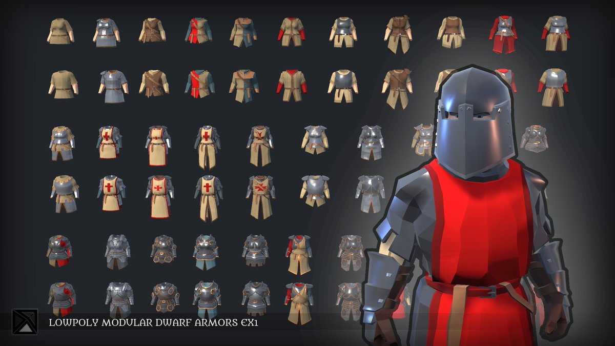 PolytopeStudio's tweet photo. ⚔️ Dwarves are here! Dwarf Armors Exp Pack 01 is LIVE @AssetStore ! 💥 50% off for 2 weeks! Own the Human Armors Exp 01? Grab the dwarfs at a special price! 🛡️ https://t.co/rDuduDjdzy
#Unity3D #GameDev #IndieDev #LowPoly #3DAssets #UnityAssets #ModularArmor #Dwarf #FantasyGames https://t.co/x0NLsX2hKK