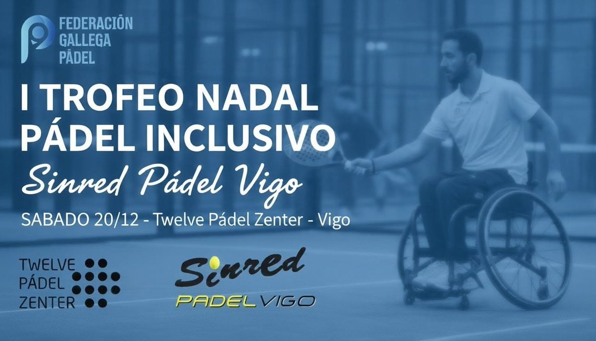 SÁBADO 20/12 SINRED PADEL VIGO ORGANIZA TORNEO NAVIDEÑO: EL "I TROFEO NADAL" PADEL INCLUSIVO SINRED. Gracias a la colaboración de @federaciongallegadepadel y a @twelvepadelzenter hemos hecho realidad  sueño de organizar un torneo inclusivo en estas fechas tan señaladas!!