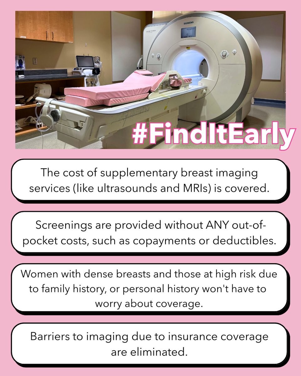 The Find It Early Act was reintroduced last month - a major win for early breast cancer detection! The Act aims to ensure health insurance plans cover additional breast cancer screenings, such as ultrasounds and MRIs, for those with dense breasts or those who are at higher risk.