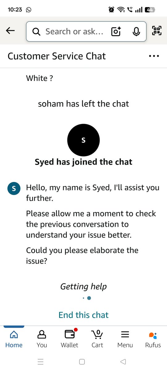 bpaithankar's tweet photo. @AmazonHelp Getting help - not going further https://t.co/v1pUALuDQq