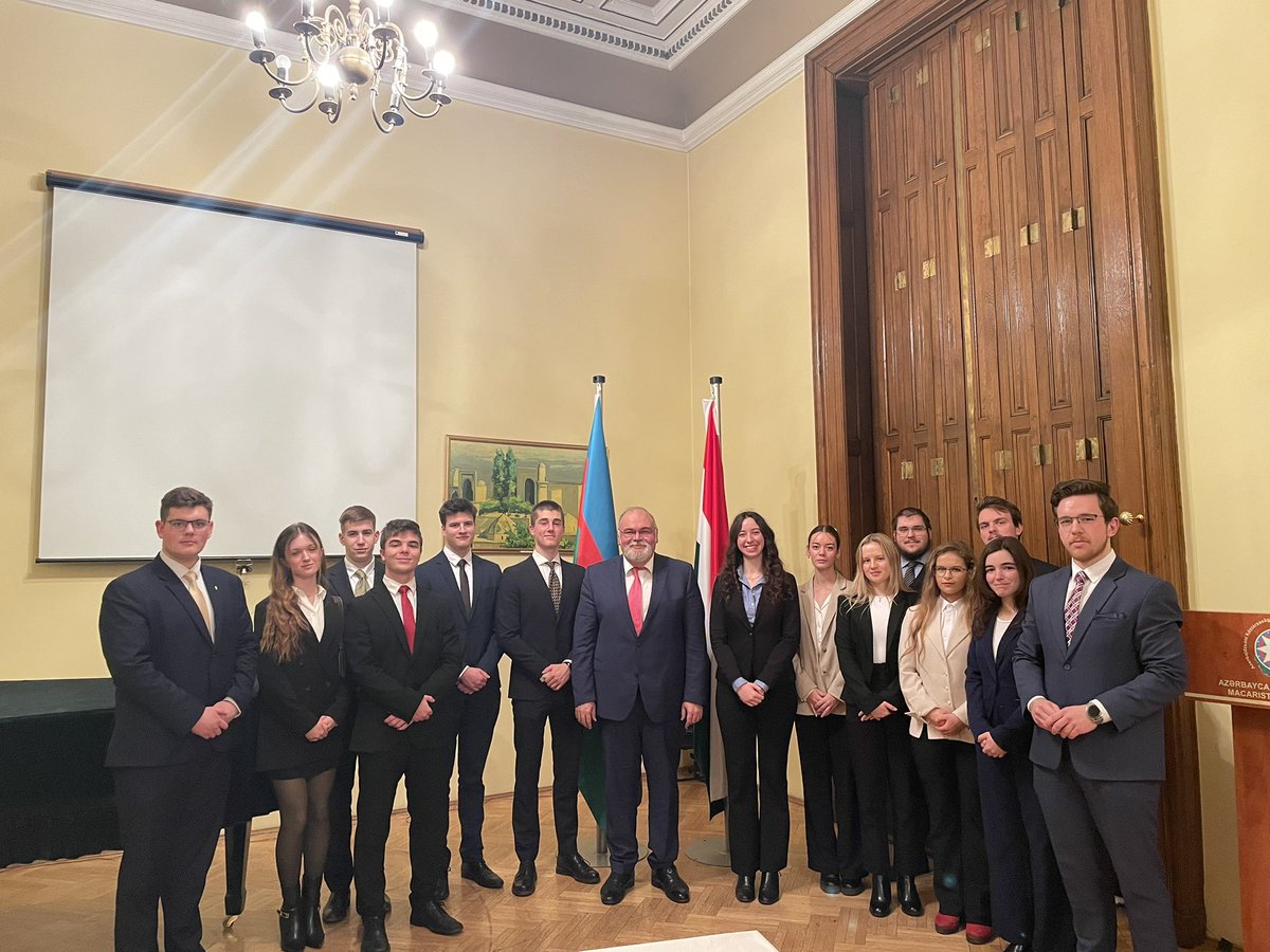 TaghizadehTahir's tweet image. Pleased to receive @MCC_Budapest students at the Embassy to discuss Azerbaijan–Hungary relations on the bilateral level, as well as Eurasian matters in a broader context.