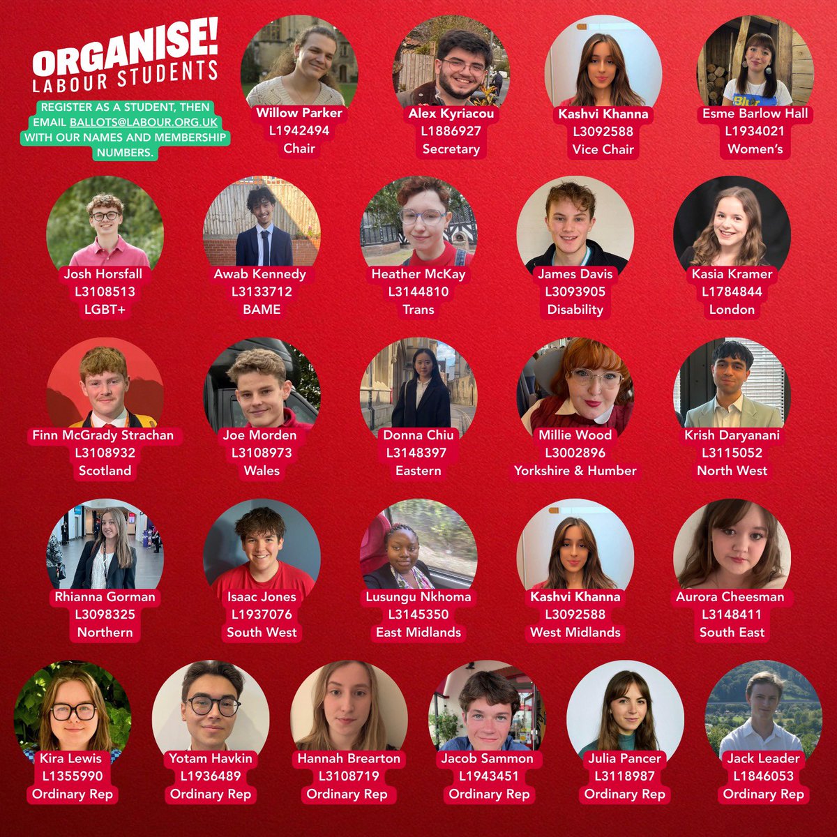 💥Organise Labour Students💥

We’ve run our Labour clubs, fighting for students across all regions and nations. 

Now we want to fight for you. We know students have been let down, and with Reform on Campus growing, we need to unite and organise. Please support our candidates: