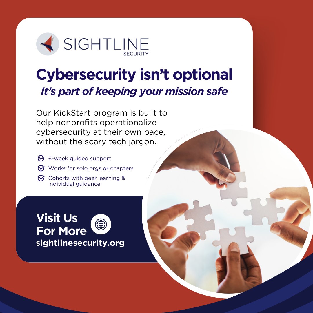 Since 2018, Sightline has been helping nonprofits build secure IT foundations through our KickStart program. This holiday season: 

💙 Make a donation to help us grow the KickStart program in 2026.
💙 Gift a nonprofit a KickStart.

Learn more: sightlinesecurity.org/kickstart