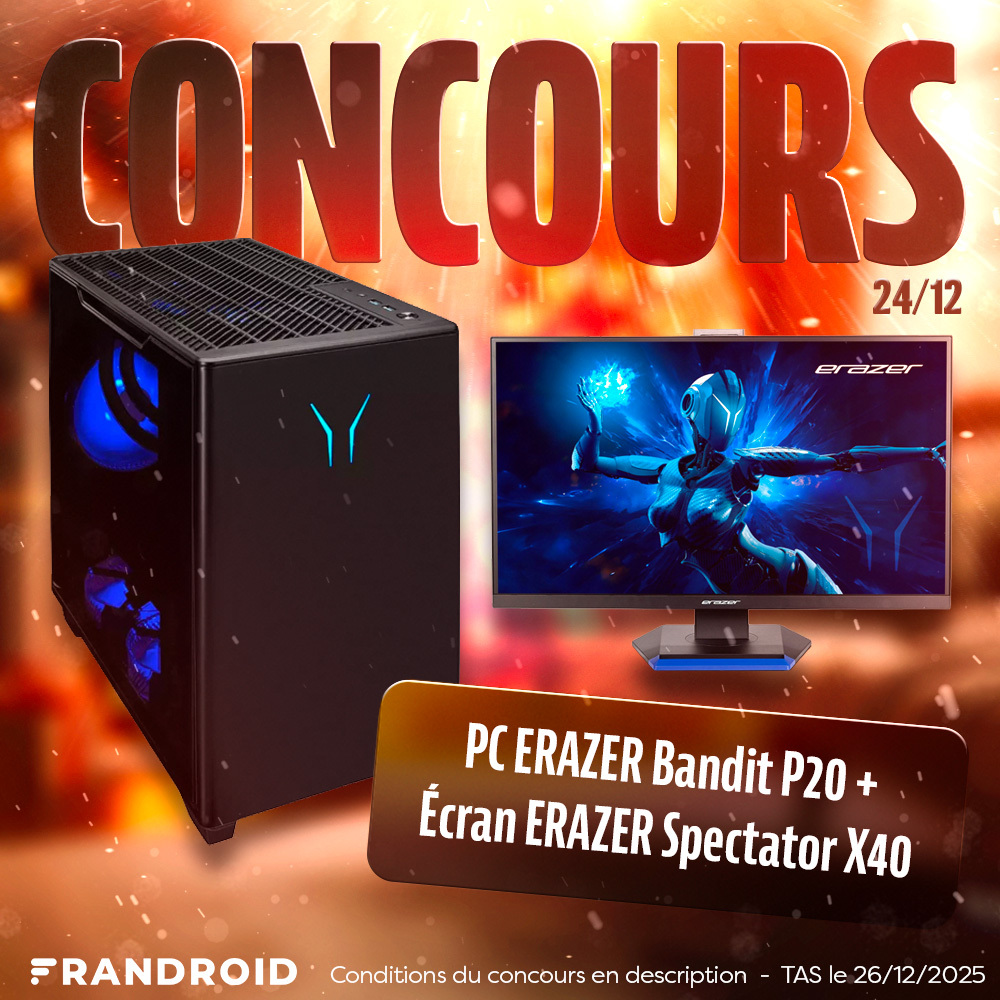 Frandroid's tweet image. #CONCOURS JOUR 24 🎄
Gagnez un pack avec un PC ERAZER Bandit P20 + un écran ERAZER Spectator X40✨

Pour participer :
1️⃣ Tweet #FrandroidOffreMoi + PC Bandit P20 + écran Spectator X40 
2️⃣ RT + Like
3️⃣Follow @Frandroid + @ErazerFrance