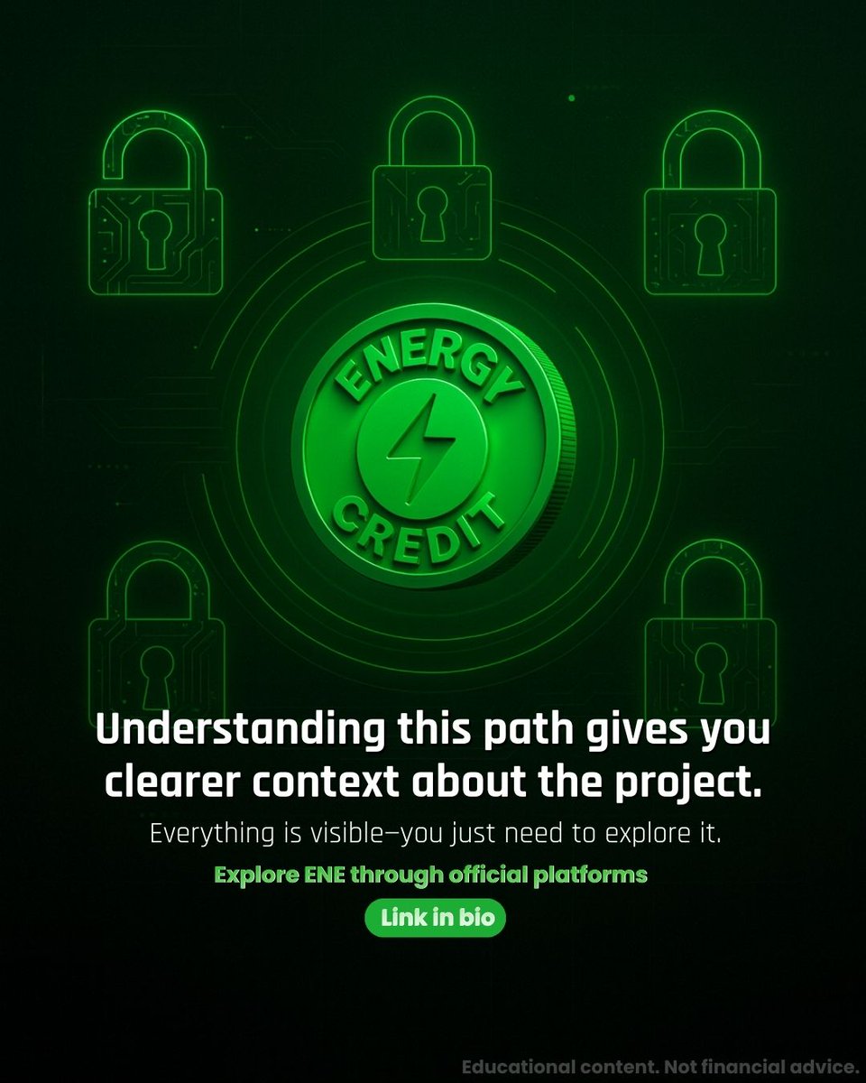 EnergyCreditENE's tweet photo. On Ethereum, every ENE action leaves a visible path: activity, history and open liquidity.
Following that information helps you understand the project with clarity and context.

Explore ENE on official platforms

#EnergyCredit #ENE #Web3 #DigitalProject #OnChainTransparency https://t.co/vmqA5AguhA