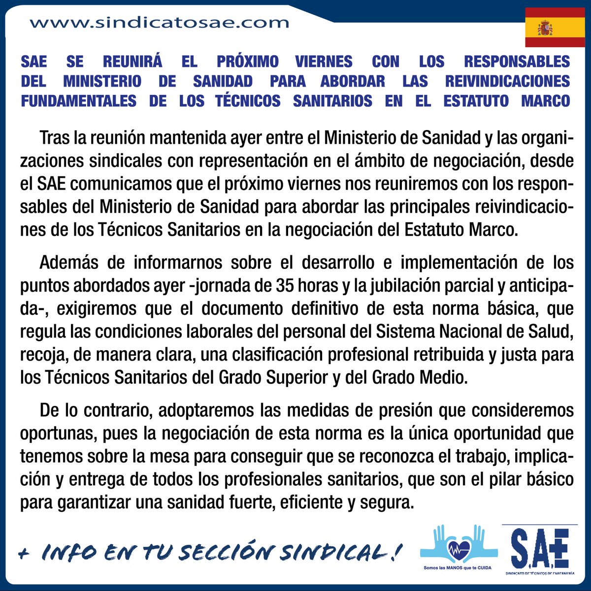 Clasificación de las #TCAE en el Grupo C1 con su remuneración correspondiente.