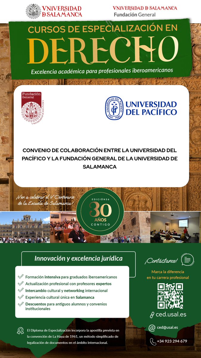 🤝Celebramos #CONVENIO entre la <a href="/UdelPacifico/">Universidad del Pacífico</a> y la Fundación General de la #UniversidadDeSalamanca. 

Entre las ventajas: facilitar el acceso a los estudiantes interesados en participar en la nueva edición de los #CEDUSAL56.

👉 ¡Matricúlate antes de este viernes 19 de diciembre!