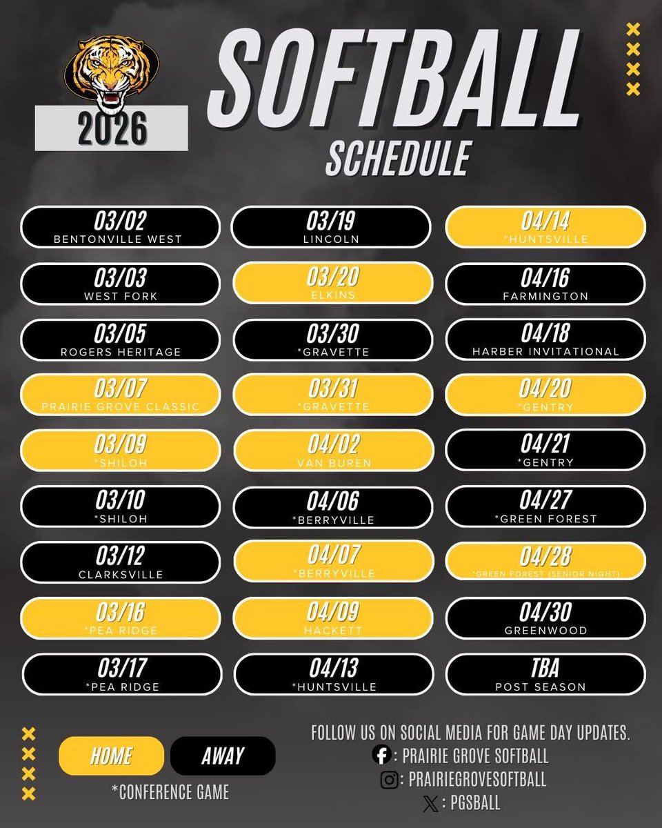 Prairie Grove Tigers Varsity Softball tweet media