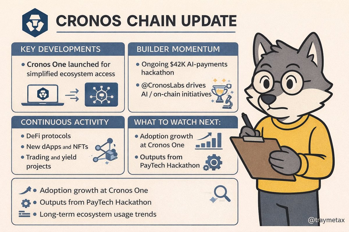 🧵 Cronos Chain Update — Ecosystem Progress &amp; Market Context