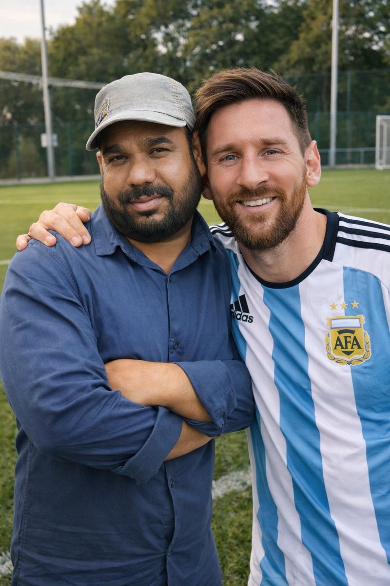मैंने 10 हजार रुपए weste नहीं किया।  बस कुछ समय खर्चे हुआ। 

और हमनें भी Messi के साथ Selfie ले ली। 

अब कुछ जलनखोर आयेंगे। और बोलेंगे AI से बनाई हैं