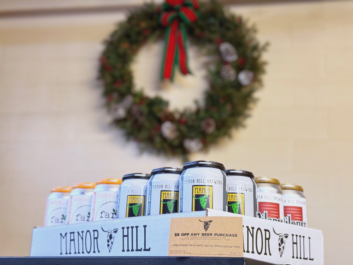 It's your last chance to take advantage of our to-go deal. When you buy a case of Manor Hill beer in our Taproom, get a $5 coupon to use in Jan/Feb 2026. Mix &amp; match six packs. Or get a 4 pack of our bottled Cellared Selections.  Farm is OPEN ALL WEEKEND. Manorhillbrewing.com/farmvisit