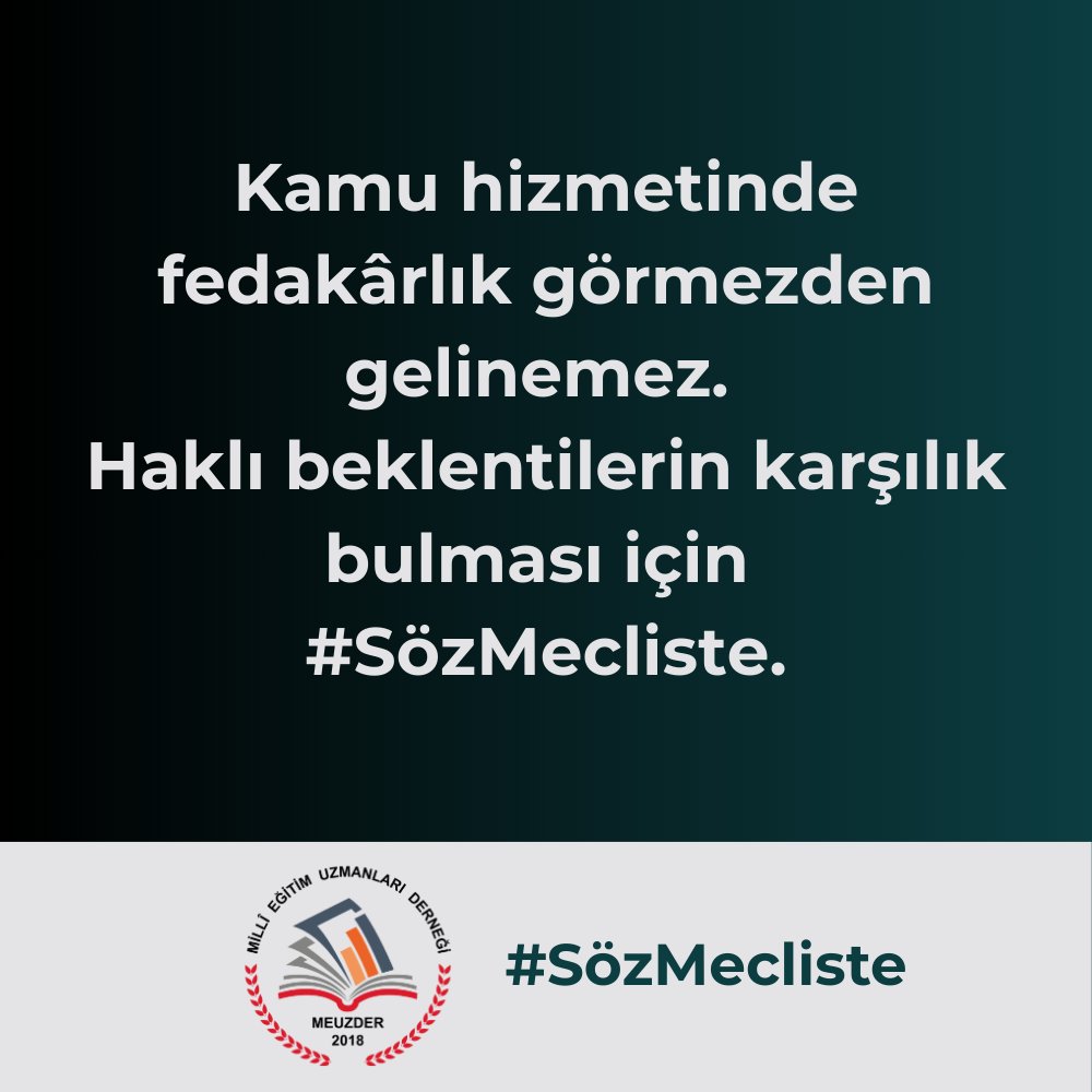 Kamu hizmetinde fedakârlık görmezden gelinemez. 
Haklı beklentilerin karşılık bulması için 
#SözMecliste.