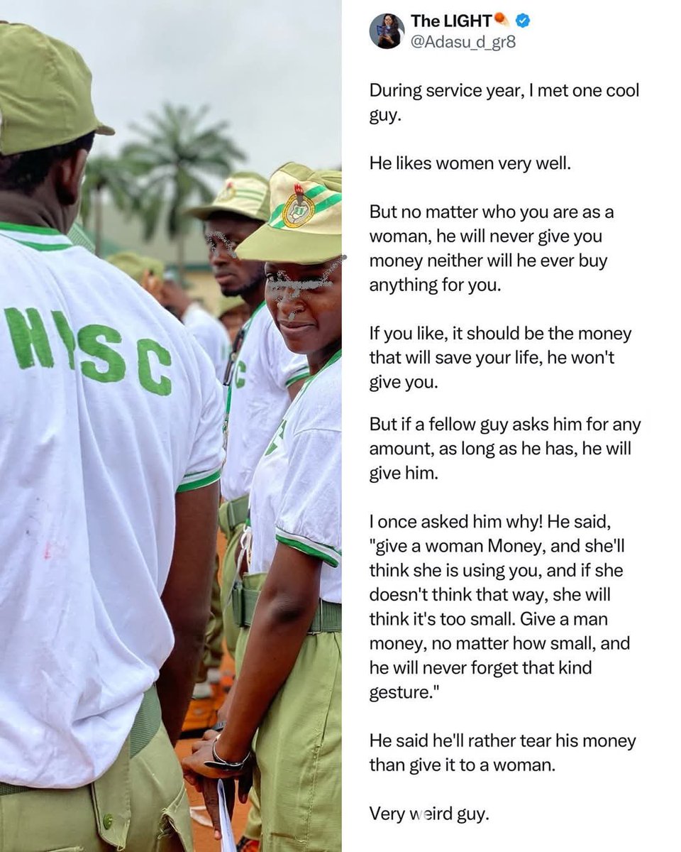 Juicepahpi's tweet image. Nigerian woman shares story of a guy she met, who would rather tear his money than give it to a woman 😂