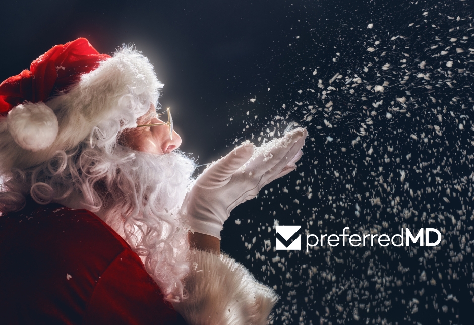 Preferred_MD's tweet photo. Santa may be blowing snow, but let’s make sure no one is blowing germs. With Christmas just nine days away, take precautions if you’re sick—stay home, cover coughs and sneezes, and practice good hand hygiene to protect those around you. https://t.co/ZZoJsB2zP4