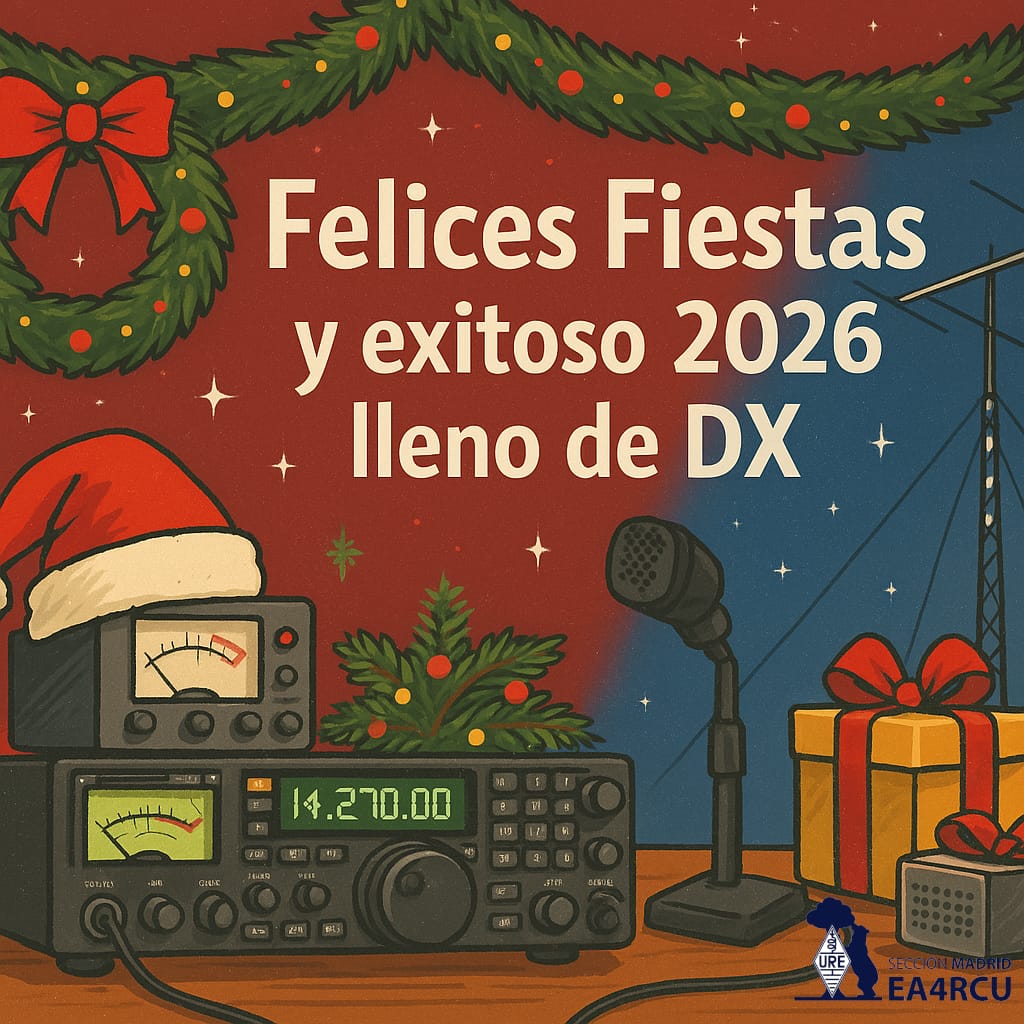ℹÚltimo miércoles de sección
📆 17 de diciembre (18:00 – 20:00 h). Nos volvemos a reunir 📆 7 de enero con todos los regalos recibidos para nuestra afición. Os deseamos unas entrañables fiestas 
🔗ea4rcu.es 
73. #radioaficionados #radioaficion #somosURE 
<a href="/ure_es/">Unión de Radioaficionados Españoles</a>