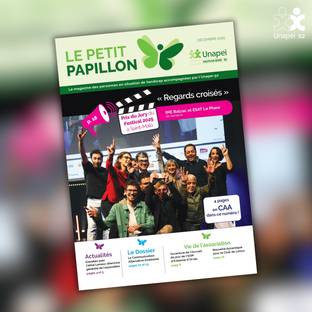 Unapei92's tweet photo. 📣 Le numéro de fin d'année du Petit Papillon, le magazine de l'Unapei 92 est sorti 📰

Pour recevoir Le Petit Papillon 👉 vie.asso@unapei92.fr

Et pour en savoir plus 👉 https://t.co/E4b216Xy4Z

#handicap #inclusion #association #Unapei #ESAT #magazine #CAA https://t.co/ODRHp5Dcmi