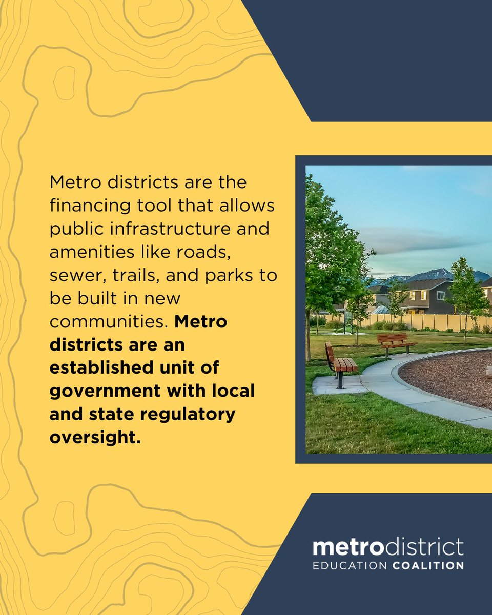Metro districts help build the parks, trails, roads, and utilities that growing communities need—without raising taxes on everyone else. With strong local and state oversight, they’re a proven tool for smart growth in Colorado.
Learn more: bit.ly/4kK4Fmt