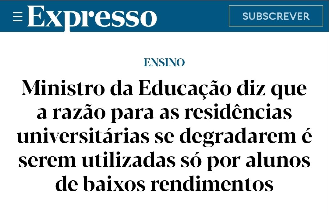 ffigueiredo14's tweet photo. Quando se sugere que residências universitárias se degradam por serem usadas por estudantes de baixos rendimentos, está-se a dizer muito mais sobre quem governa do que sobre quem lá vive. A degradação chama-se desinvestimento público. Culpar os mais pobres é sempre a saída fácil. https://t.co/3RVSnUyOVd
