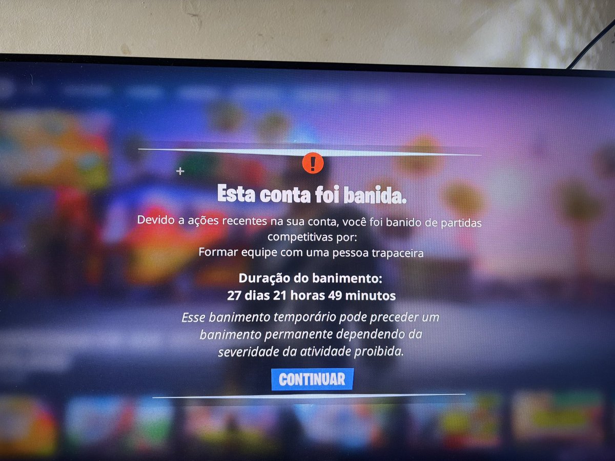 1Limazz's tweet photo. Parabéns aí @Brasil_Fortnite @Fortnite 

Nunca fiz nada nesse jogo e meu duo tomou ban por explorar falhas sendo que o cara nem grinda pra isso kkkkk, tão de parabéns https://t.co/f4L50Ulz3K
