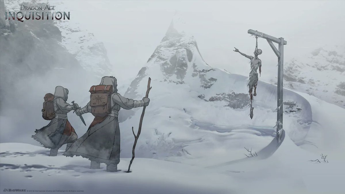 First thing I thought about was Matt Rhodes fantastic and evocative Dragon Age: Inquisition art. The idea of throwing this out to AI instead of artists is sickening and my hype for Divinity absolutely plummeted
