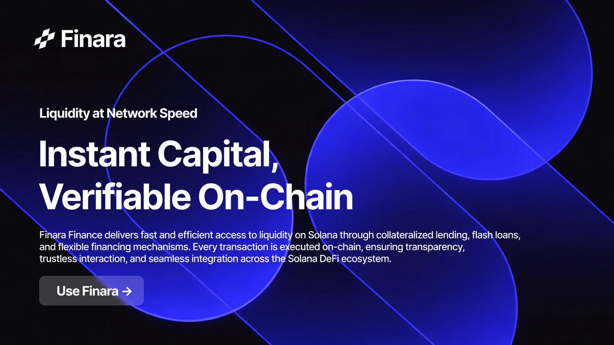 UseFinara's tweet photo. Instant capital and verifiable execution at network speed. Fast, efficient, and trustless access to liquidity on Solana. #InstantCapital #SolanaSpeed #Finara https://t.co/epABlqqLS4