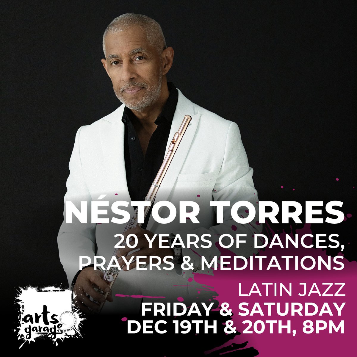 ArtsGarageFL's tweet photo. This week at Arts Garage! 🎶

🪈 Friday 12.19 &amp; Saturday 12.20 | Néstor Torres | LATIN JAZZ

Friday tickets: https://t.co/oVIf7uDFww
Saturday tickets: https://t.co/8QHyR1G8Tz

😎 Sunday 12.21 | Mic Check One - Two | HIP-HOP TRIBUTE

Tickets: https://t.co/iEgednsG95 https://t.co/mQ1lYlcIoT