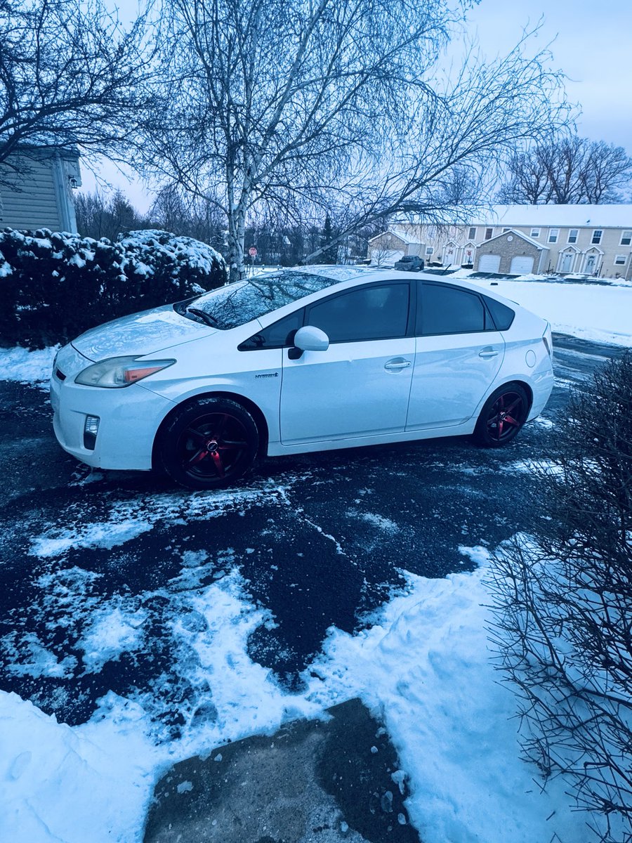 Fucked around and put rims on the Prius time to slam it and throw a wide body kit on lol