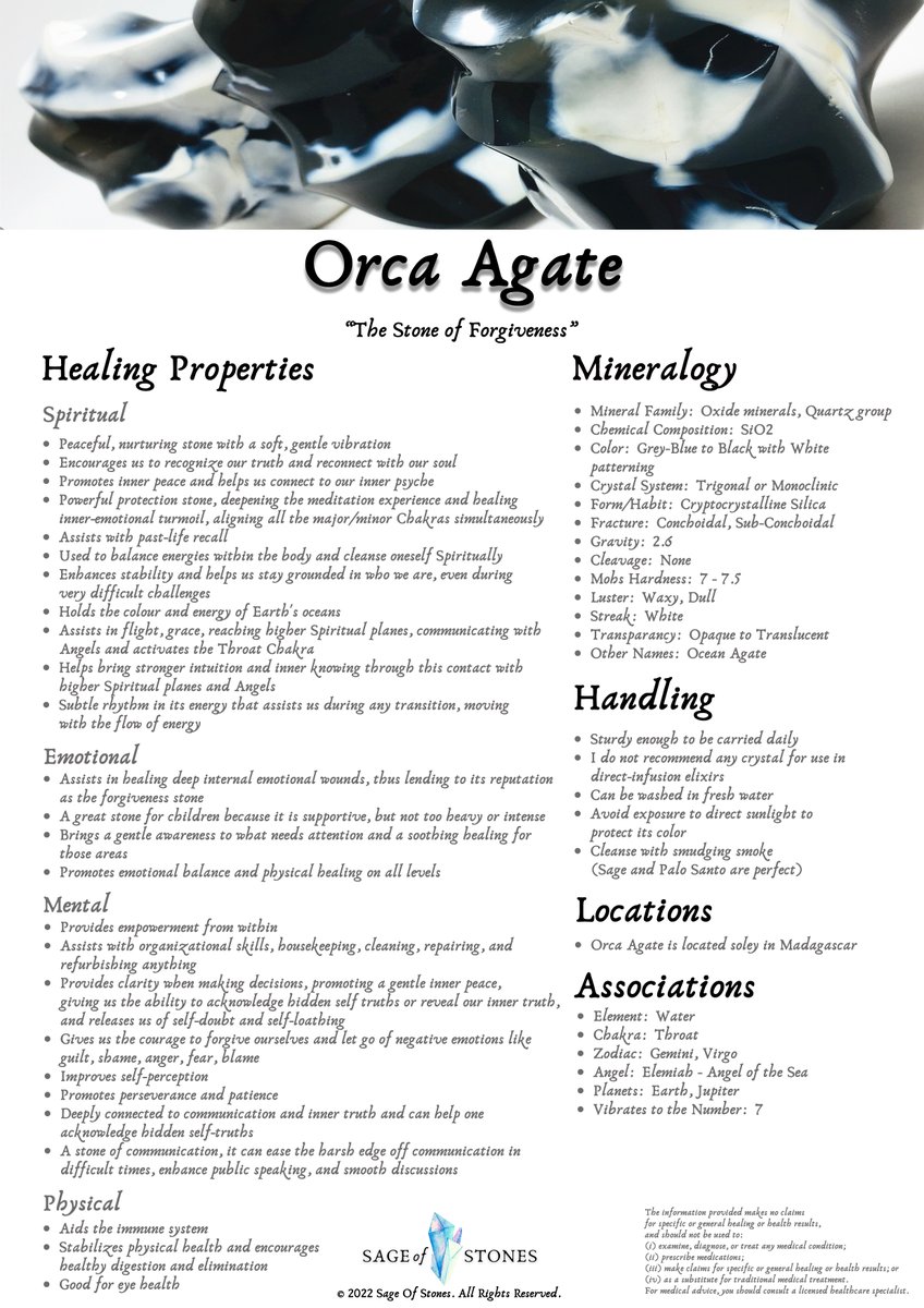 sageofstones's tweet image. ★★ CRYSTAL FOR SALE ★★

ORCA AGATE PALM STONE
“The Stone of Forgiveness”
Refer to the images for my Orca Agate Product Sheet which provides a ton of information on the properties of Orca Agate.

$12
* Only 1 available!

#Crystals #Crystal #CrystalsForSale #CrystalSeller