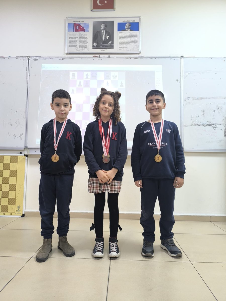 3/A sınıfı öğrencimiz Tuğsem Yeter, Batman İl Birinciliği Satranç Turnuvası’nda il üçüncüsü olarak bizleri gururlandırmıştır.

Turnuvada başarı gösteren diğer öğrencilerimiz de tebrik edilerek, okul yönetimimiz tarafından madalyaları takdim edilmiştir. ♟️🏅