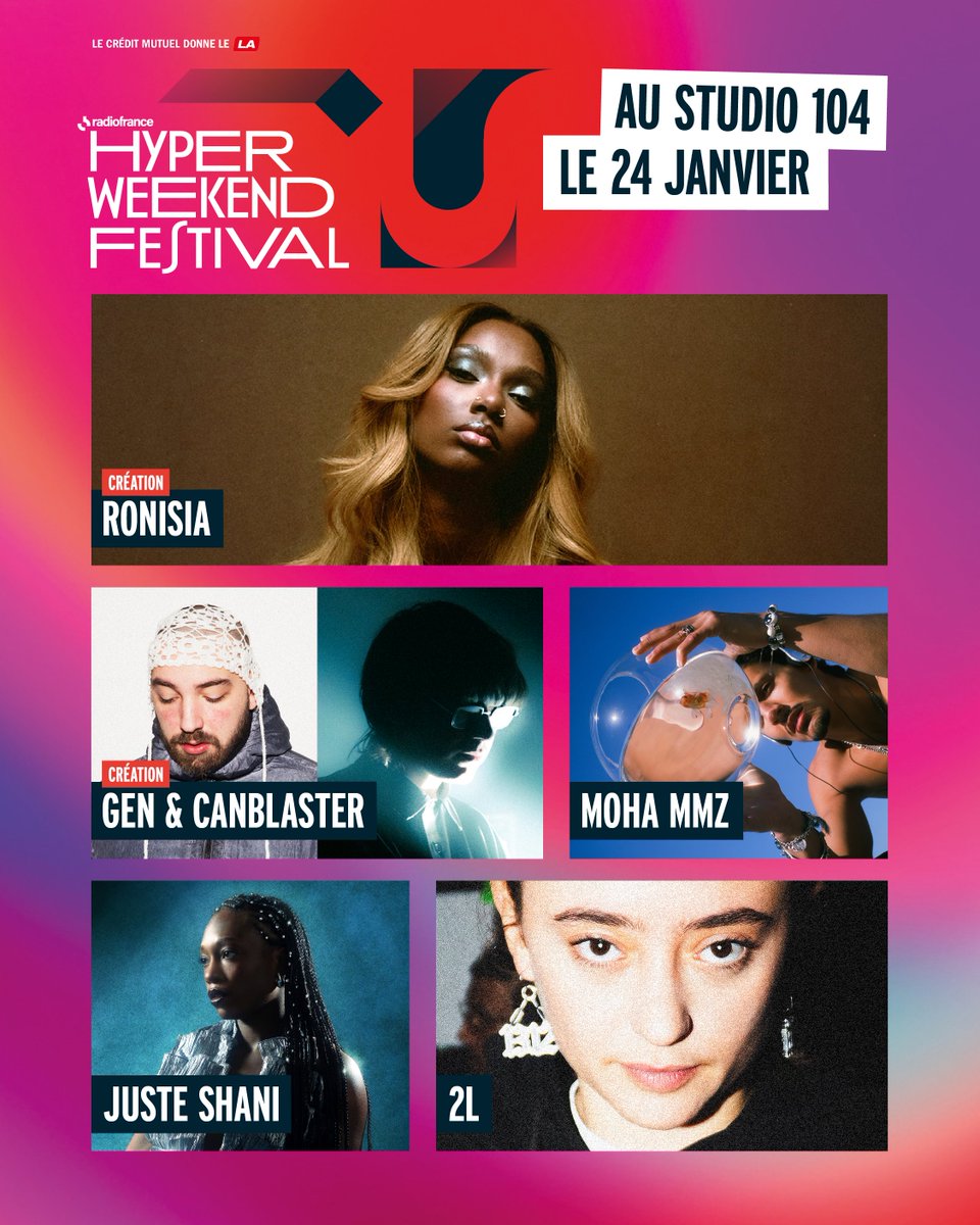hyperweekendf's tweet image. Le samedi 24 janvier, le 𝗦𝗧𝗨𝗗𝗜𝗢 𝟭𝟬𝟰 accueille un 𝗟𝗜𝗡𝗘-𝗨𝗣 d’artistes à ne pas manquer 🫡 

Il reste encore quelques places, foncez ! 💜 
🎫 𝗕𝗜𝗟𝗟𝗘𝗧𝗧𝗘𝗥𝗜𝗘 : …terie.maisondelaradioetdelamusique.fr/content