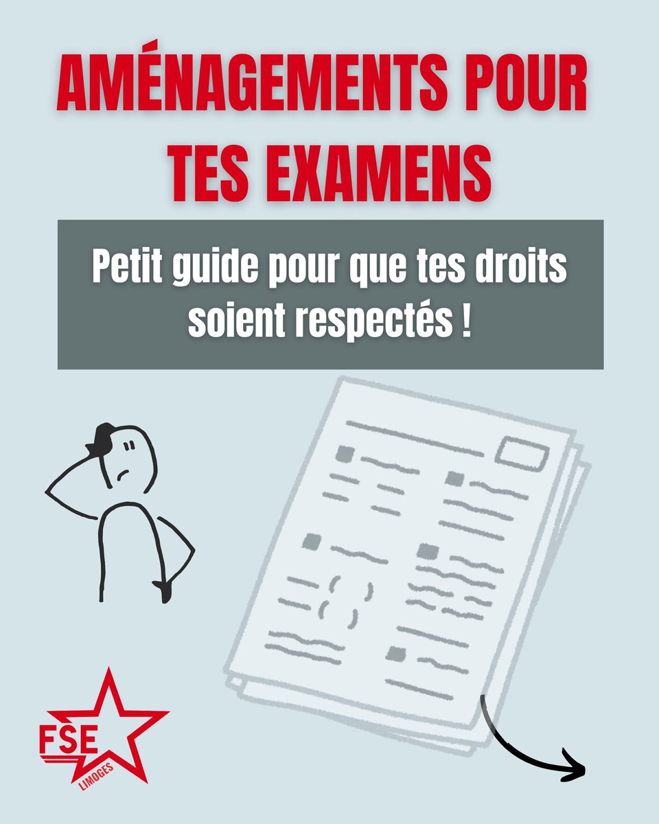 FSE_Limoges's tweet photo. ⭐️ Si tu rencontres des problèmes pour tes aménagements ou que tu as d'autres questions pour les examens ou autre, contacte-nous ! https://t.co/kkwGVW8wnA