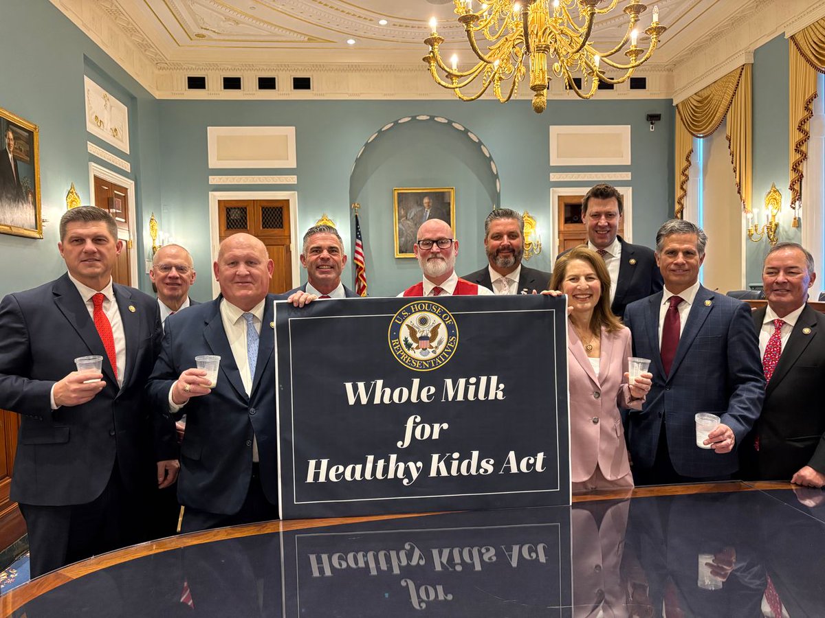 Celebrated passage of the Whole Milk for Healthy Kids Act with my colleagues this morning with a whole milk toast!