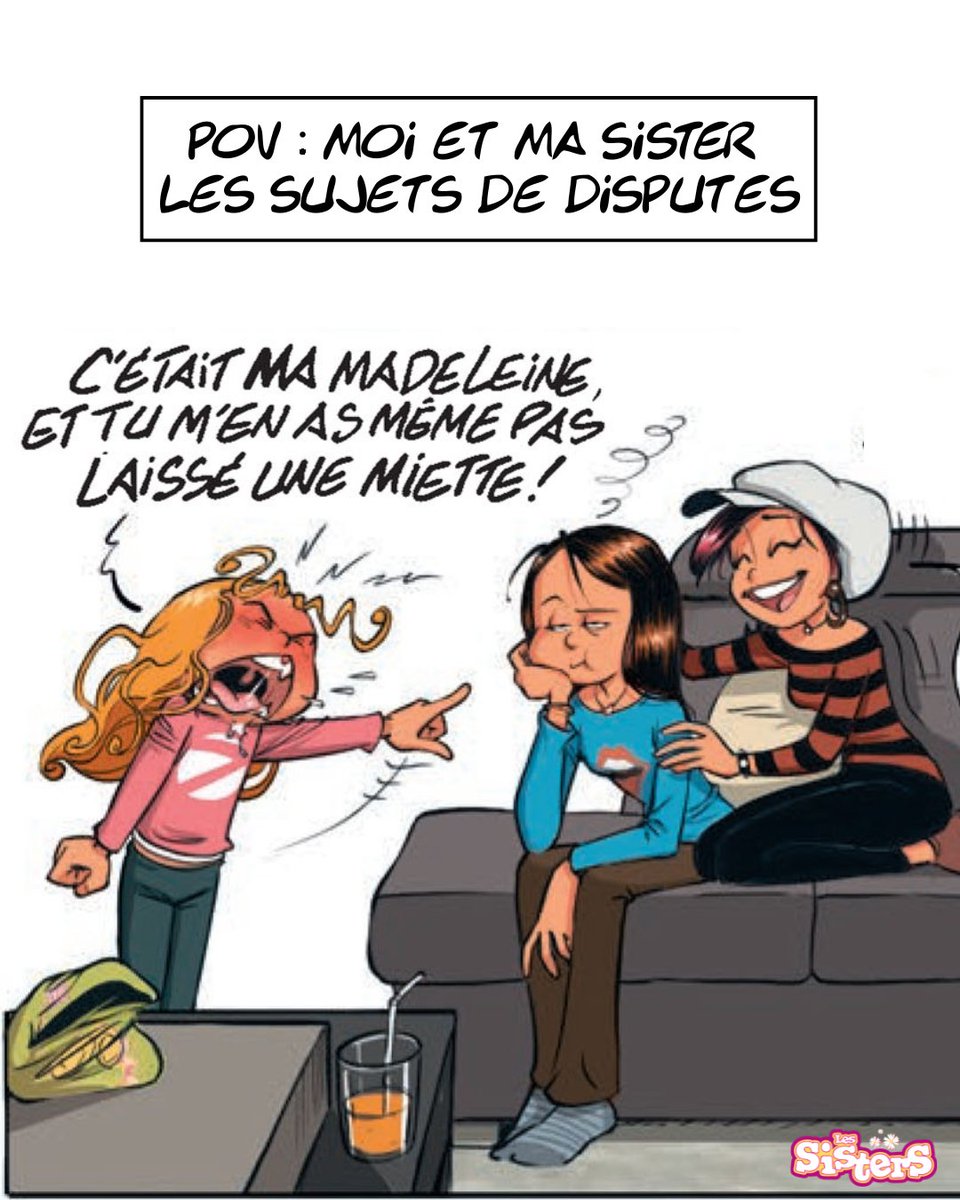 bd_sisters's tweet photo. Une madeleine c'est kro important !
Wendy c'est rien qu'une trahisseuse ...

La BD Les Sisters Moi d'abord c'est dispo. https://t.co/nIoLO990xC