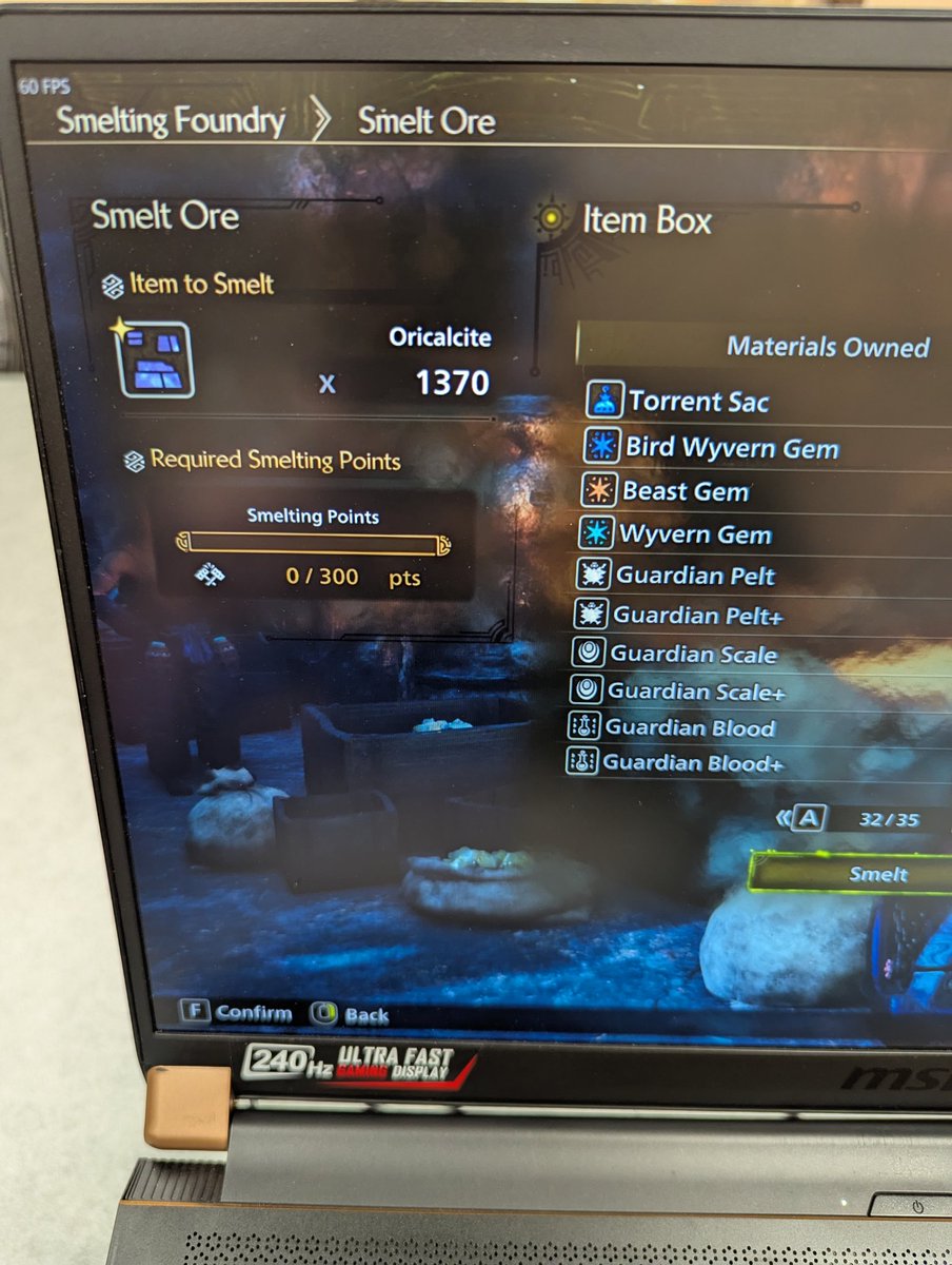 Oh, I ran out of Oricalcite. I only need 20 of every material right..? This should be fine. I hope.