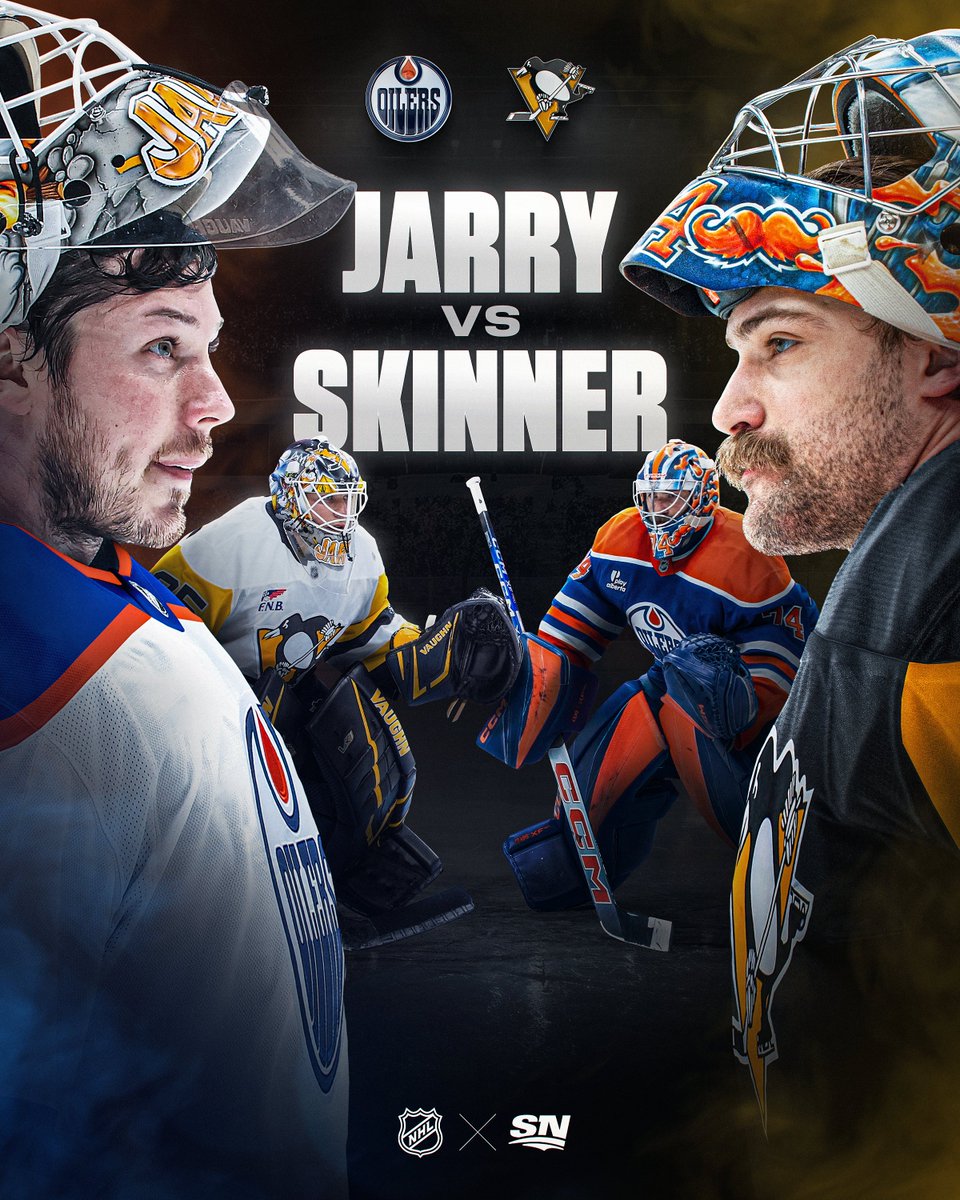 Sportsnet's tweet image. It's been four days since Tristan Jarry and Stuart Skinner were traded.

Tonight, they start against each other in Pittsburgh ⚔️

📺: Oilers vs. Penguins at 7:30pm ET / 5:30pm MT on Sportsnet