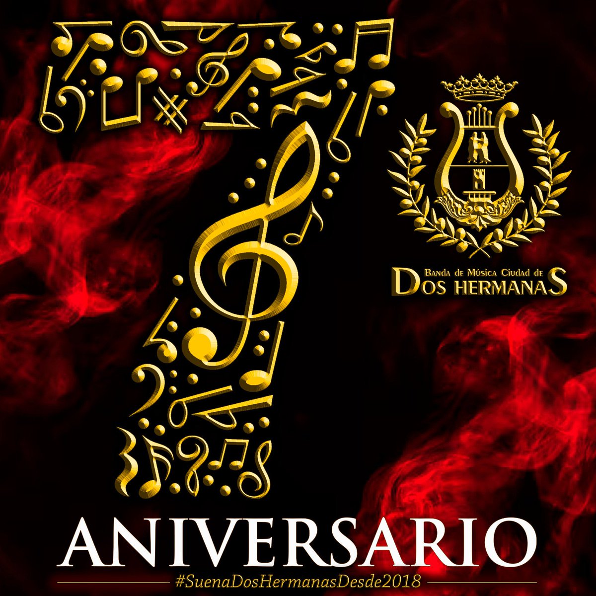 ANIVERSARIO 
Hoy hace 7 años que un grupo de amigos músicos fundaron la Banda de Música Ciudad de Dos Hermanas. Muchas notas musicales después, continúan con las mismas ganas.
#SuenaDosHermanasDesde2018