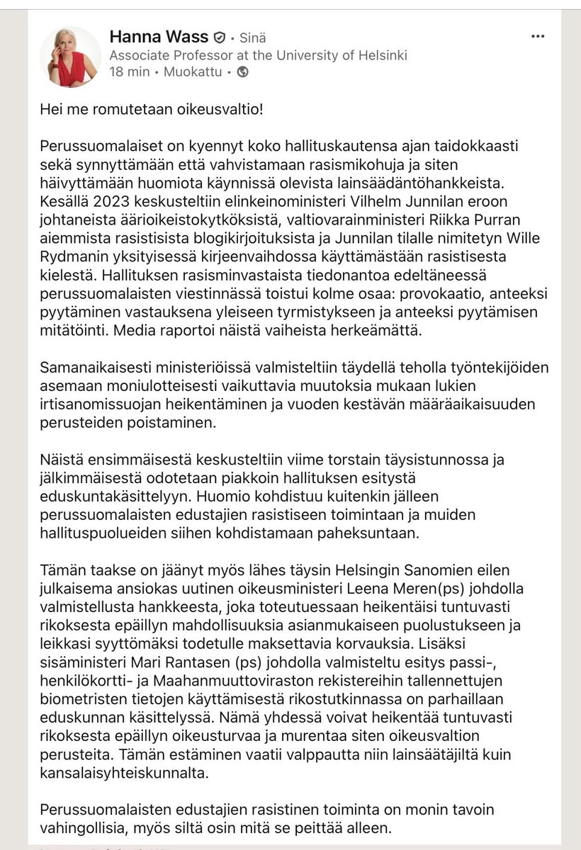 hanna_wass's tweet image. Toistuva @persut edustajien rasistinen toiminta on monin tavoin vahingollisia, myös siltä osin mitä se peittää alleen.