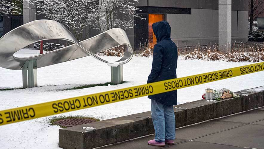 obsstaffer's tweet photo. Two students died in the attack at Brown University, and nine others were wounded. The shooter fled the scene, and as of Tuesday morning, authorities were still searching for the perpetuator. https://t.co/3GGRSSZc8i