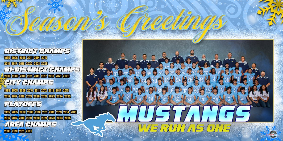 Merry Christmas &amp; Happy Holidays from our Mustang Football Family!