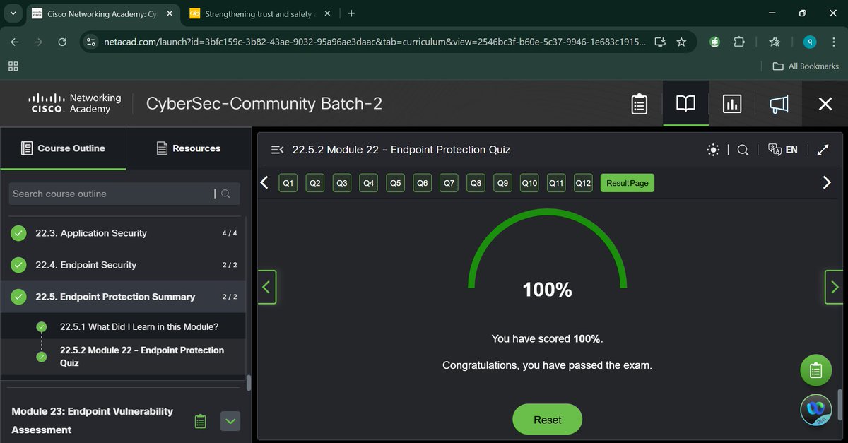 d_pcode's tweet image. Today, I completed modules 21 and 22 of the Cisco CyberOps Associate course. I learnt about endpoint security and cryptography.