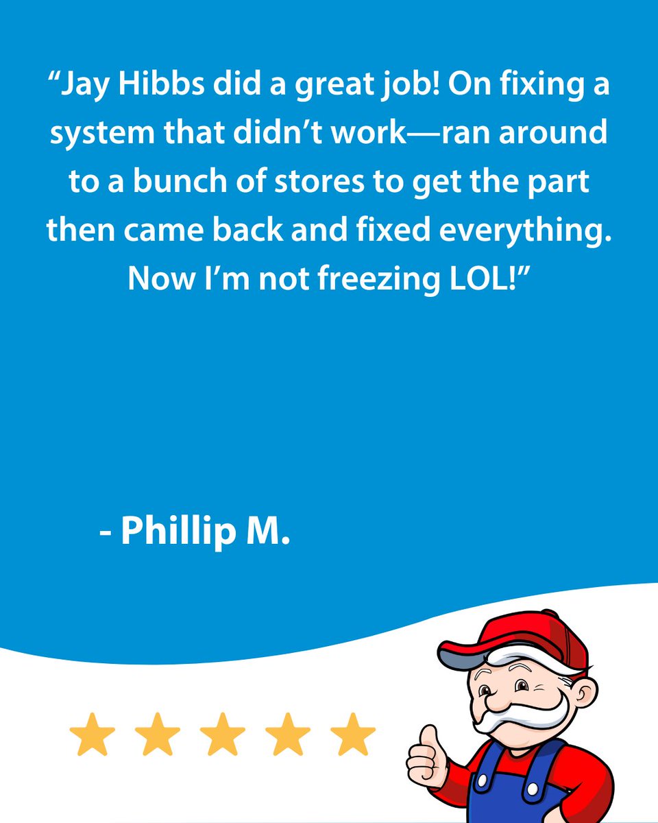 JarboesHVAC's tweet photo. Your neighbors are talking - and they’re giving us 5 stars. 🌟  

'Now I'm not freezing!' 🤪 

We’re proud to serve this community with reliable heating service when it’s needed most. 

#TrueComfort #ComfortableForLife #Community https://t.co/MkONmwUIhf