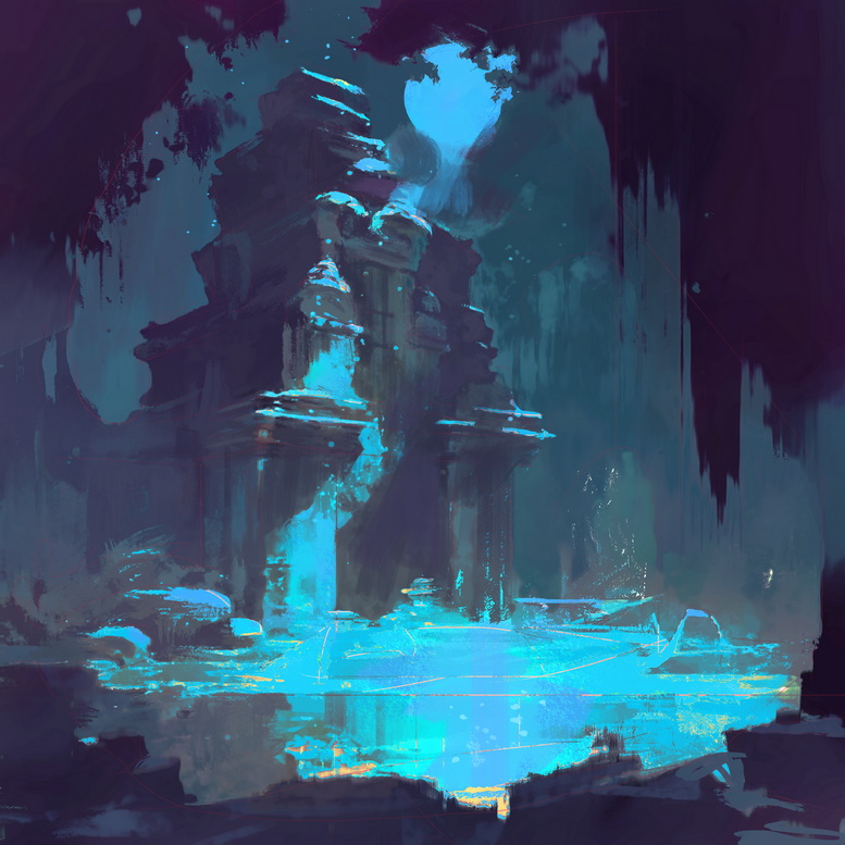 NathanFowkesArt's tweet photo. Moonlit ruins. https://t.co/R3PRLJh5lQ