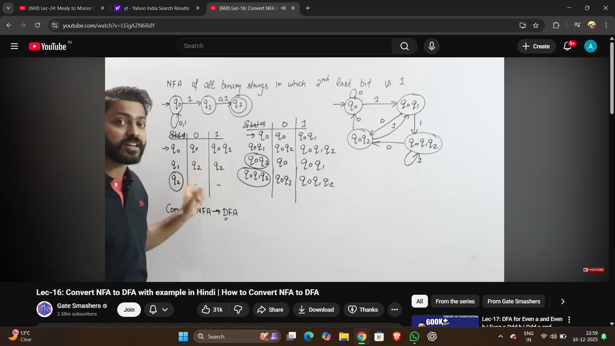 Ansh_niranjan1's tweet photo. #DAY_29 of ML series
>>Mid-term prep continues.
Along with ML topics like KNN, SVM, voting classifiers, random patches & subspaces etc.
I also revised TOC concepts — DFA design, NFA to DFA conversion, Mealy to Moore conversion, and DFA minimization. https://t.co/exkEETX4Kx