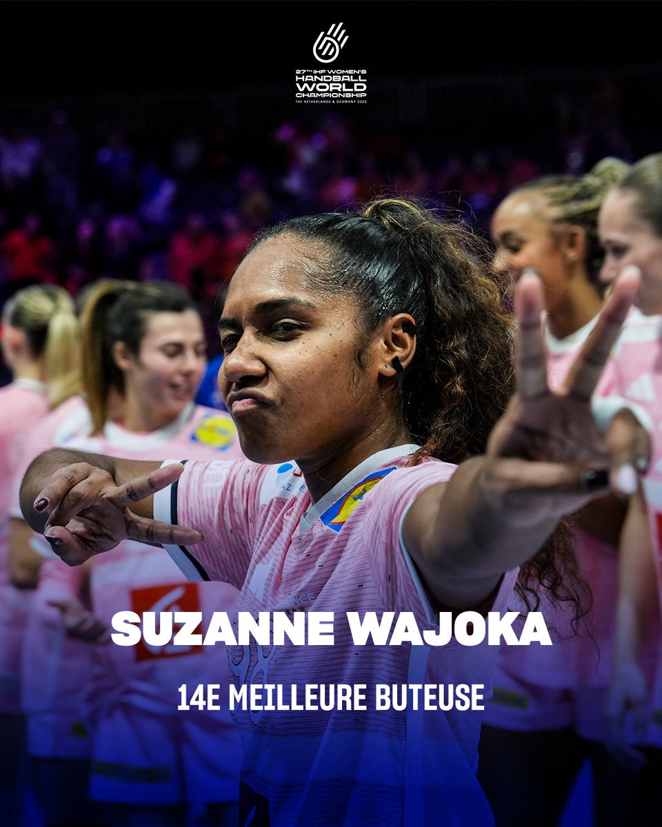 FRAHandball's tweet photo. Sarah Bouktit élue meilleure pivot du Mondial IHF ! 💪
De plus, 4 BLEUES dans le top 20 des meilleures buteuses de la compétition ! 🎯🥅
#BleuetFier https://t.co/O2Et3K4z2G