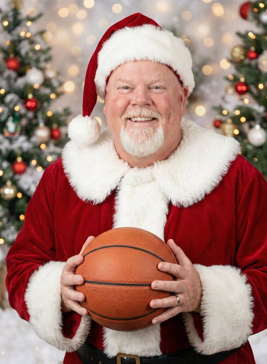 reaganhoops's tweet photo. On the first day of finals, Reagan Hoops gave to me... Santa Hirst standing with a Christmas Tree. 🎄 https://t.co/qNniufXrLj