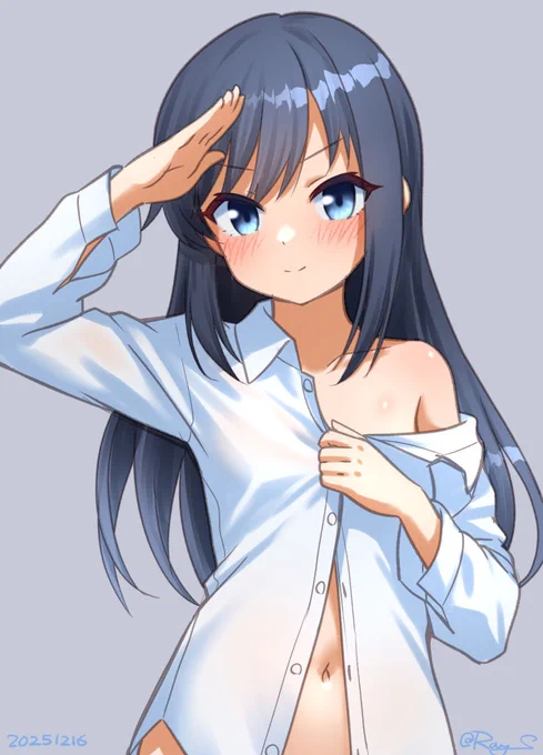 いつでも挨拶を欠かさない朝潮ちゃん #艦これ版深夜の真剣お絵描き60分一本勝負 #艦これ版真剣お絵描き60分一本勝負_20251216