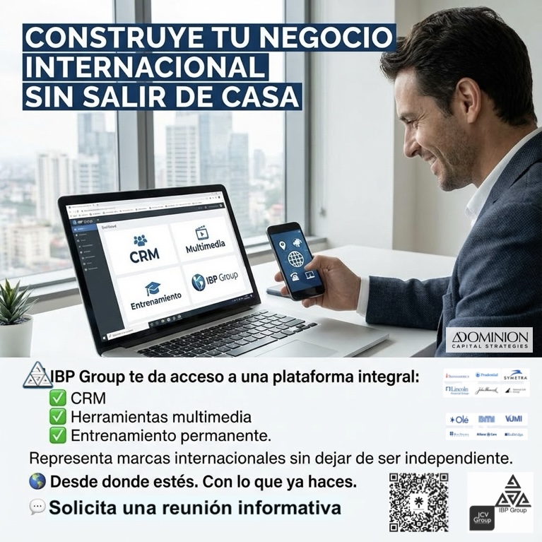 JCVGroupWM's tweet photo. Asesor financiero:
IBP Group te da acceso a una plataforma integral: ✅CRM
✅Herramientas multimedia
✅Entrenamiento permanente
Representa marcas internacionales sin dejar de ser independiente.
Más Info: https://t.co/hoVknNbLhl
#AsesoresInteligentes #AsesorPatrimonial #JCVGroupWM https://t.co/YNszQBQJHo