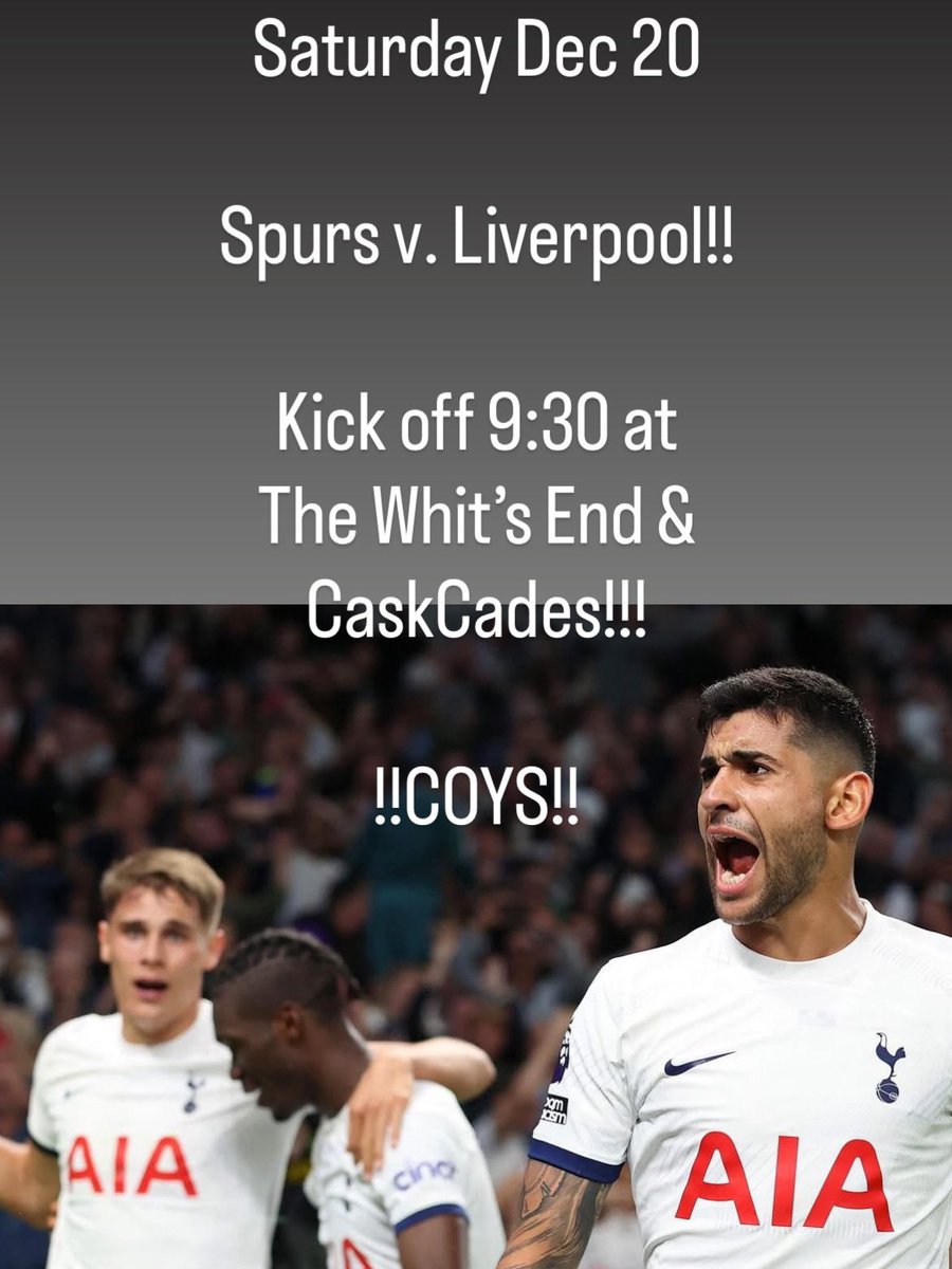 See you Dec 20 at both <a href="/thewhitsendbar/">TheWhitsEndBar</a> &amp; <a href="/CaskCades/">CaskCades</a> !!!
COYS!!!